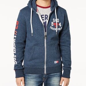 Superdry men's zip hoodie. Size M, Color Grayish/dark blue